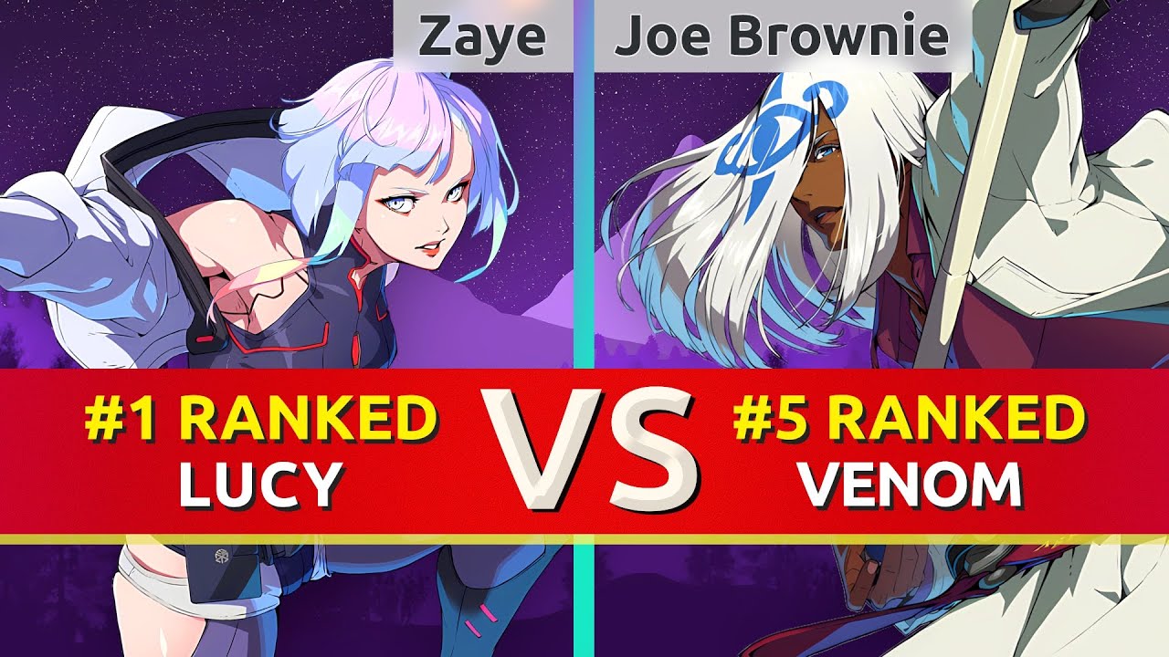 GGST ▰ Zaye (#1 Ranked Lucy) vs Joe Brownie (#5 Ranked Venom). High Level Gameplay