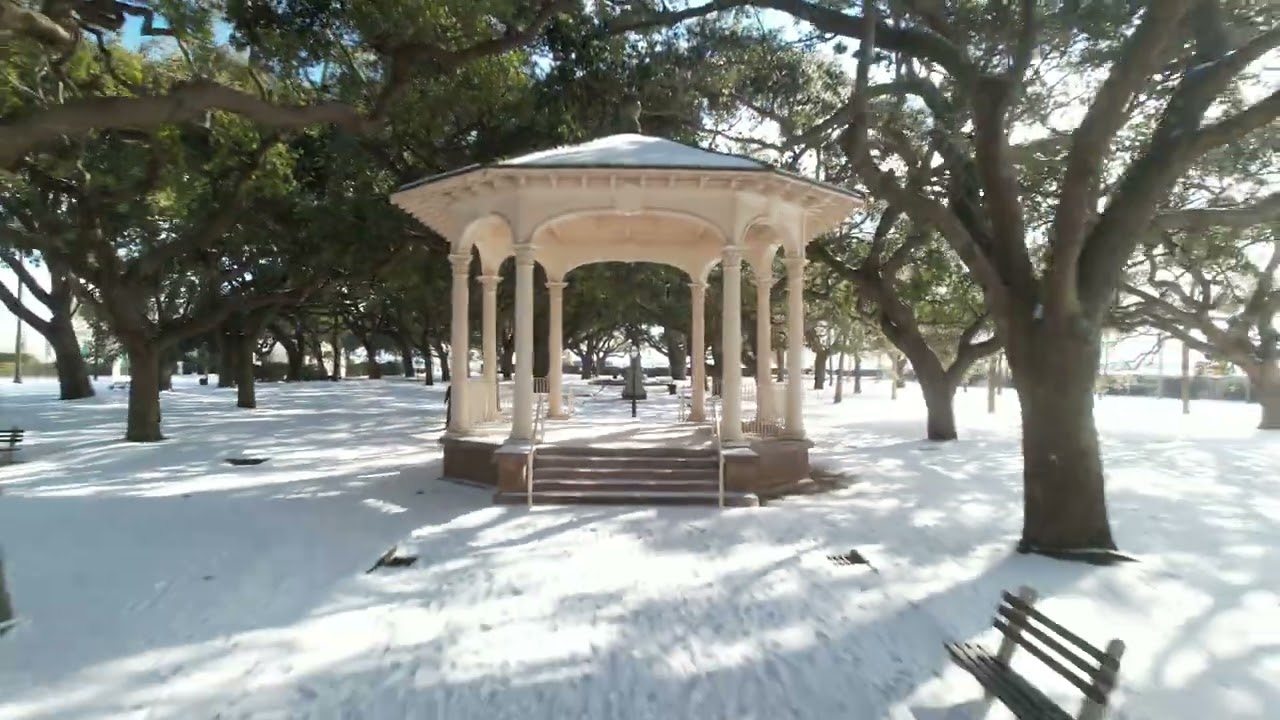 Charleston, South Carolina, under snowfall | Shot on Drone