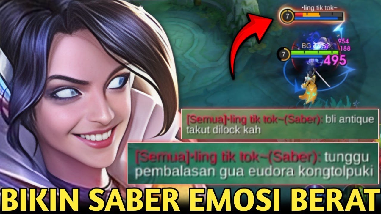 EUDORA BIKIN SABER EMOSI BERAT SAMPE TOXICNYA PARAH BETUL! AWALNYA NANTANGIN ENDINGNYA MALU BGT!MLBB
