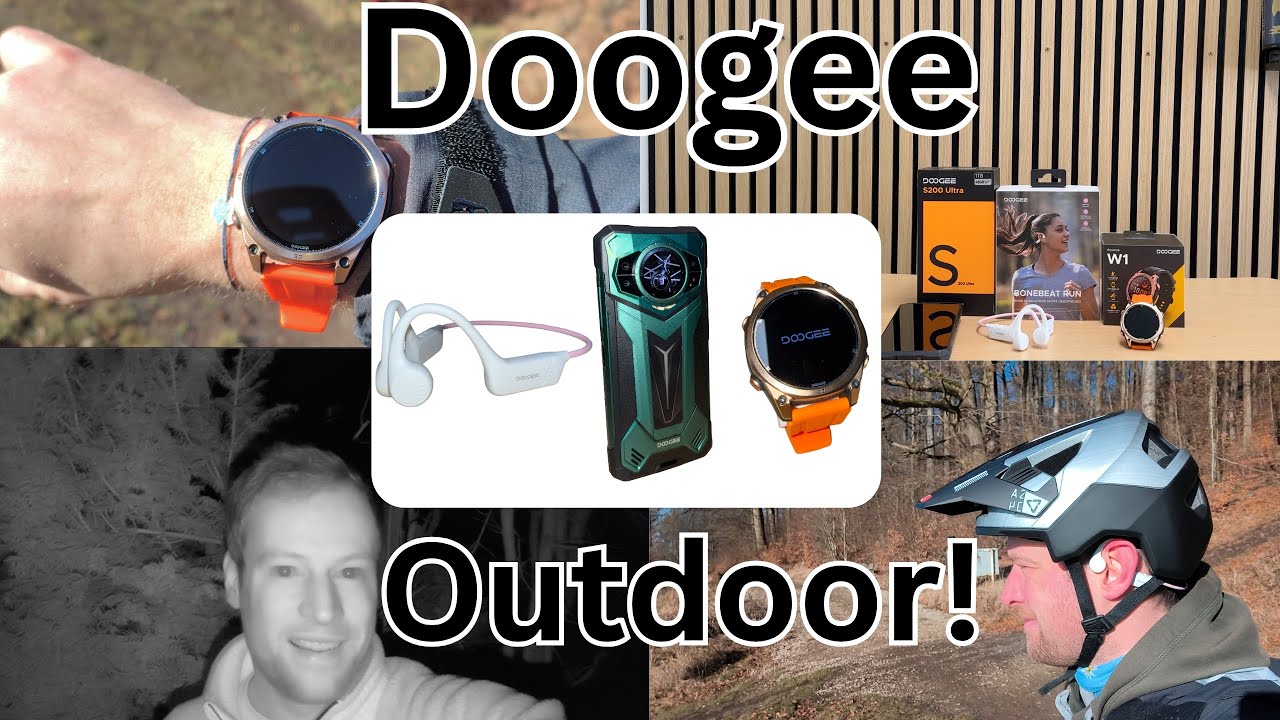 Outdoor, aber Sicher! Doogee S200 Ultra Smartphone, Anwies W1 Smartwatch und Boneair Swim Kopfhörer.