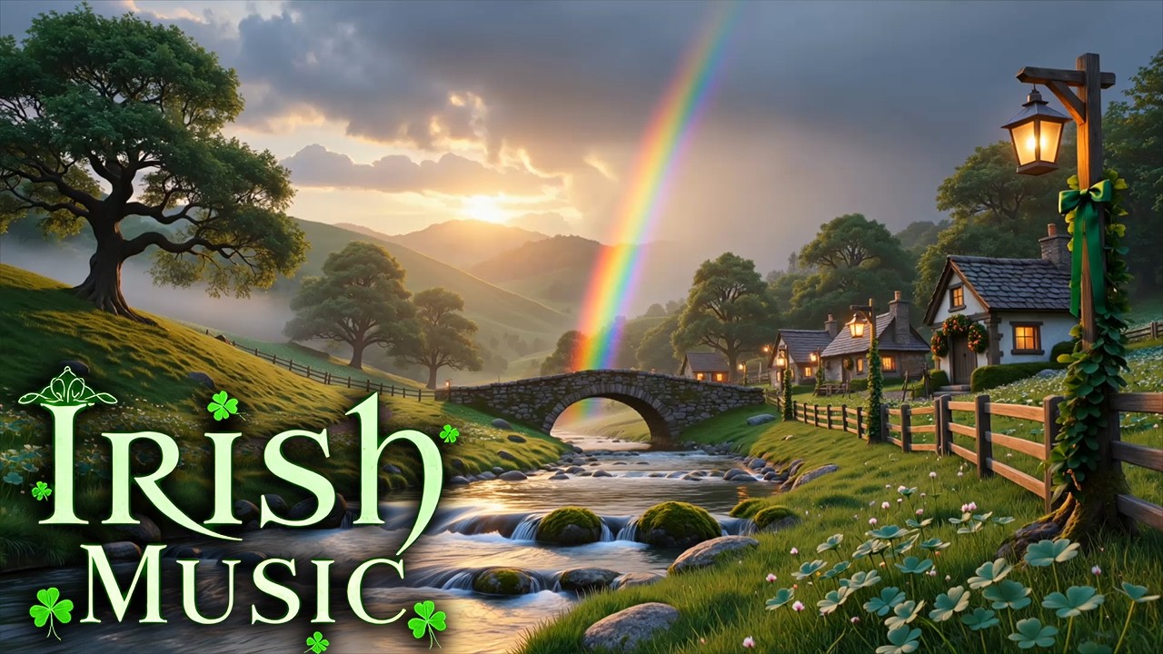 Relaxing Irish Music 🍀 Rainbow Village Ambience for St. Patrick’s Day