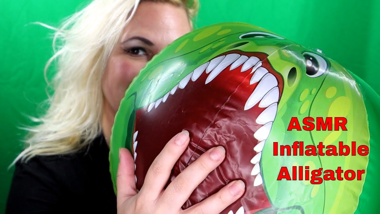 ASMR Inflatable beach ball alligator (Requested)