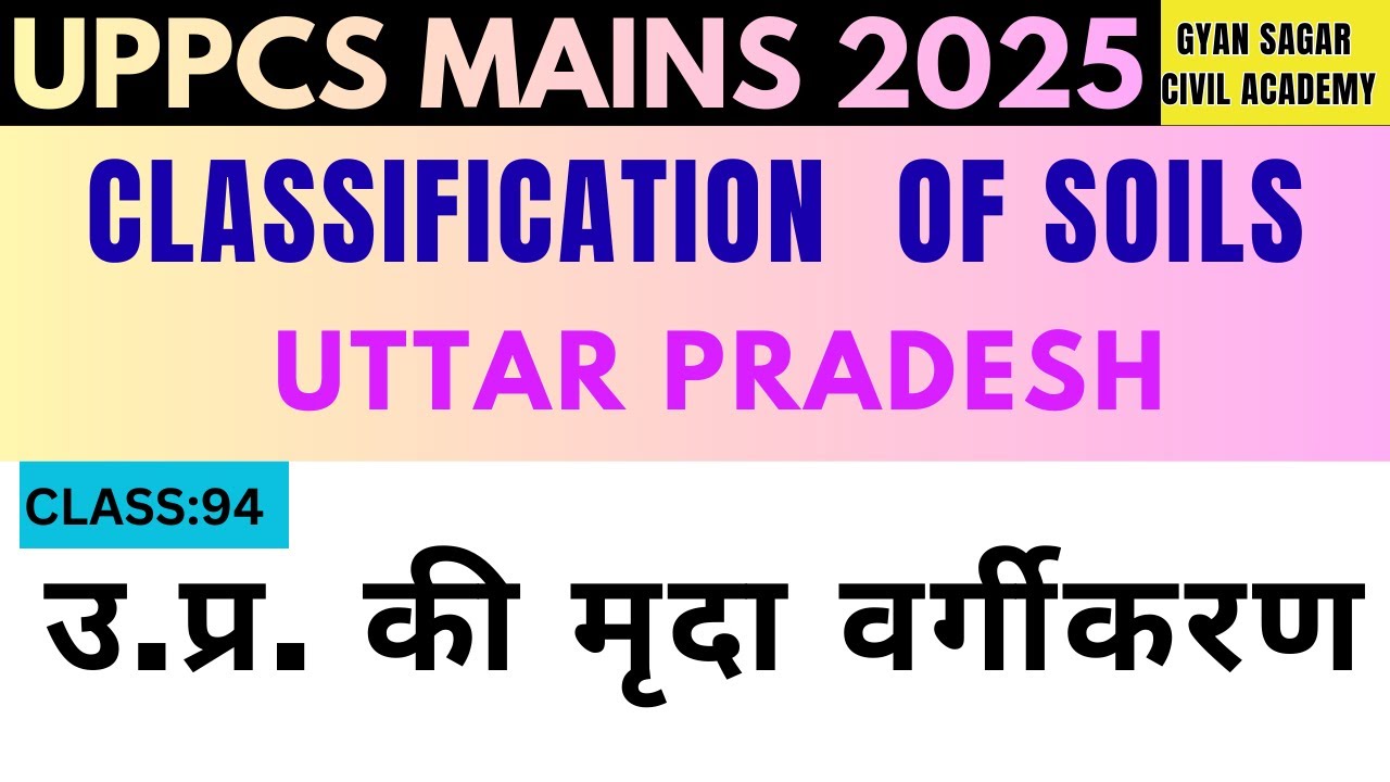 Soil Classification of UP | Types, Distribution & Features | UPPCS GS-6 | CLASS : 94 |