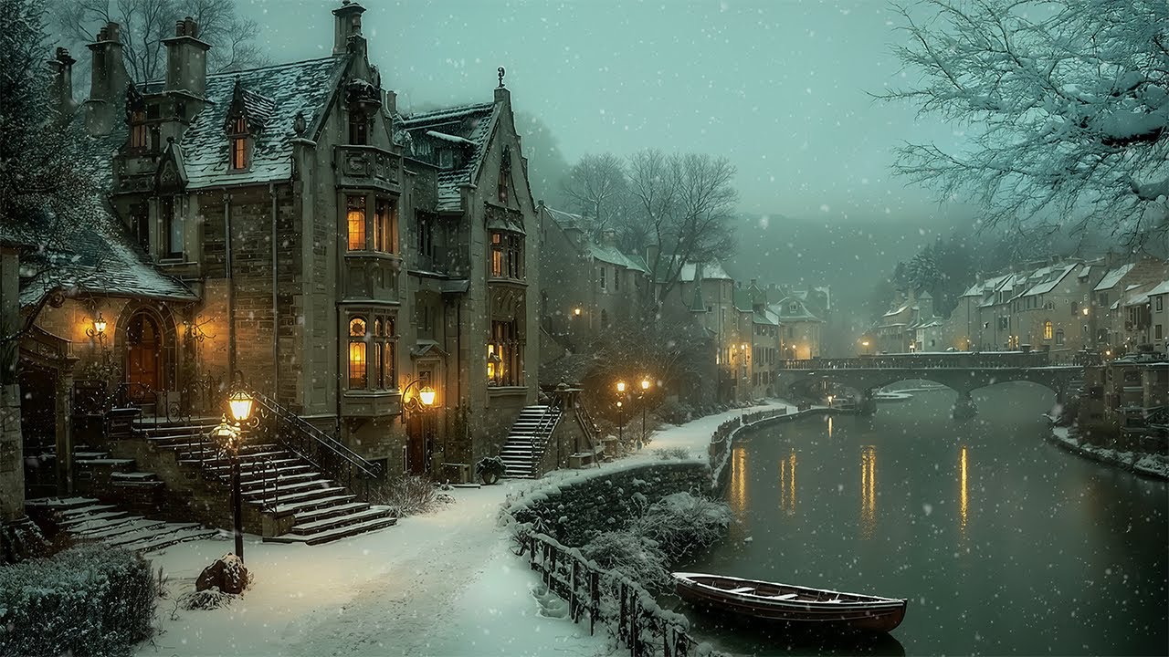 Silent Gothic Street Along the Canal | Dark Academia Piano & Violin Music for Reading, Relax & Focus