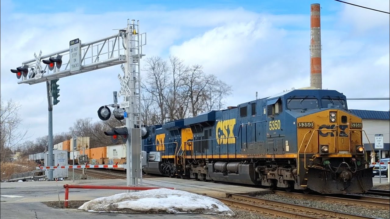 CSX RR CM44AC SHINY REBUILD MEETS AMTRAK AFTER EB MANIFEST HALTS FOR TRIPLE MEET @ MP 361!!!