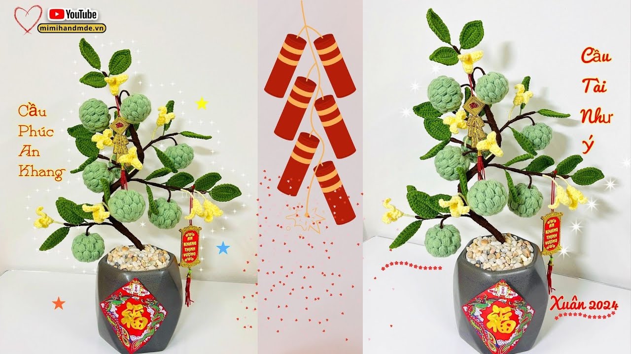 Hướng Dẫn Móc Chậu Mãng Cầu Bonsai Chưng Tết 🧧 Mimi Handmade