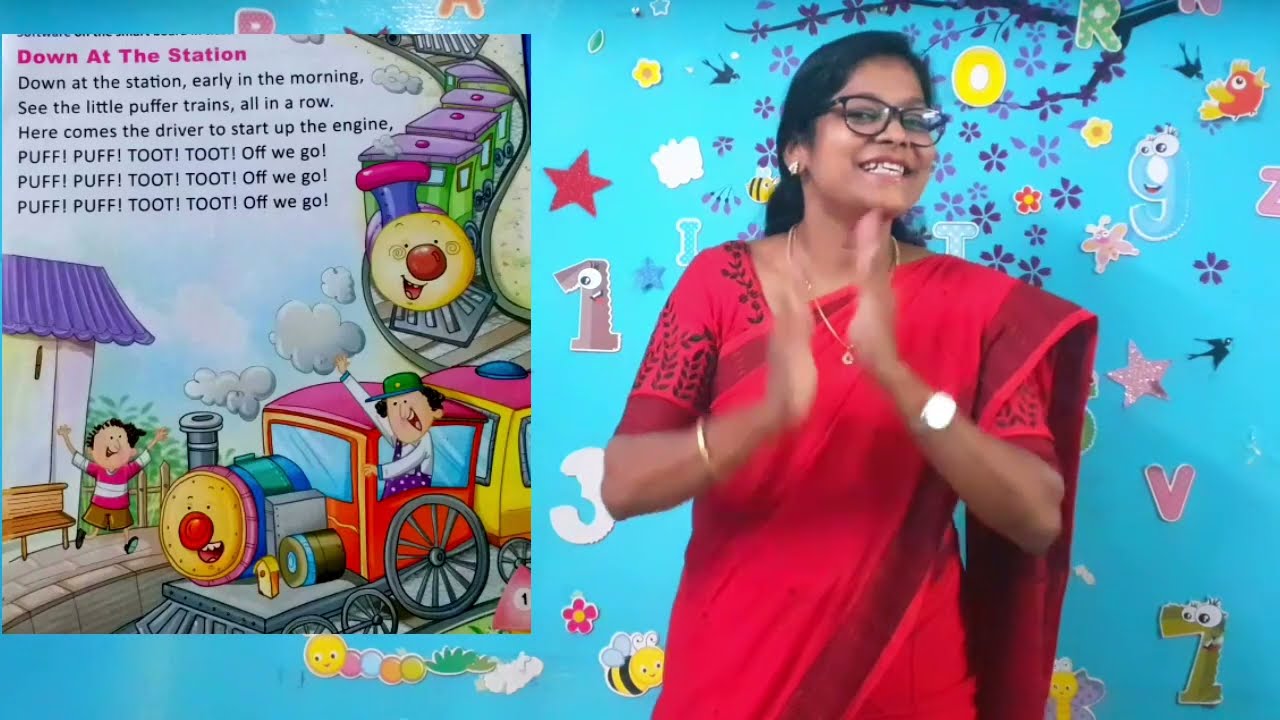Down At The Station / Rhymes time/ CBSE LKG / JR. KG Rhymes / Diana's Classroom.