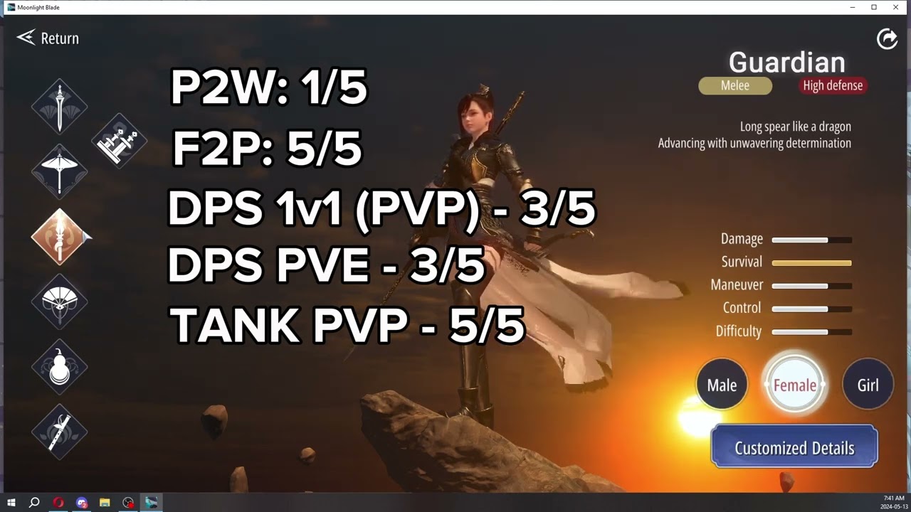 Moonlight Blade M &mdash; Каким классом вам следует играть?