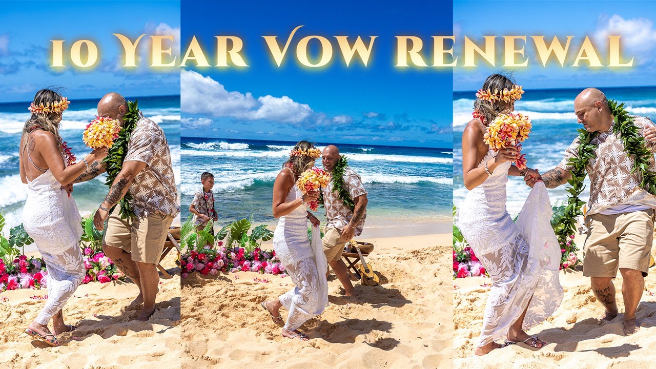 10 year vow renewal on the beach in Hawaii / Roque + Jacqueline