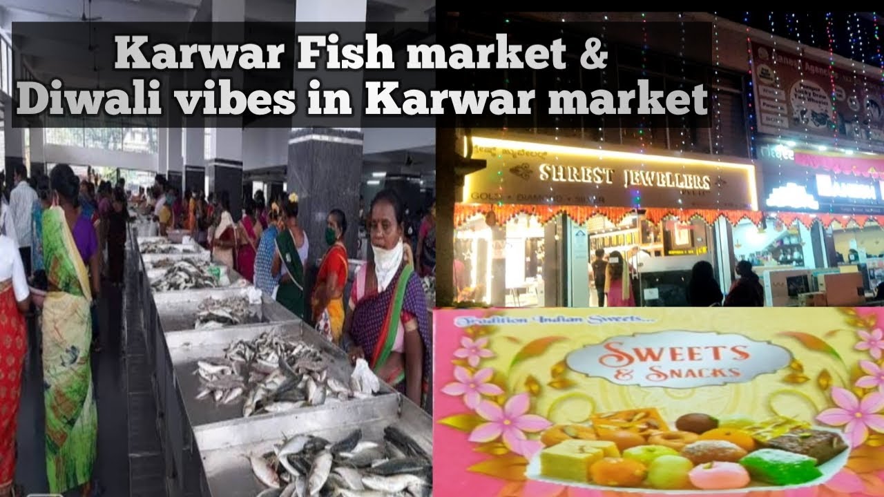 Karwar Fish 🐠🐋🐟market/Diwali vibes in karwar market