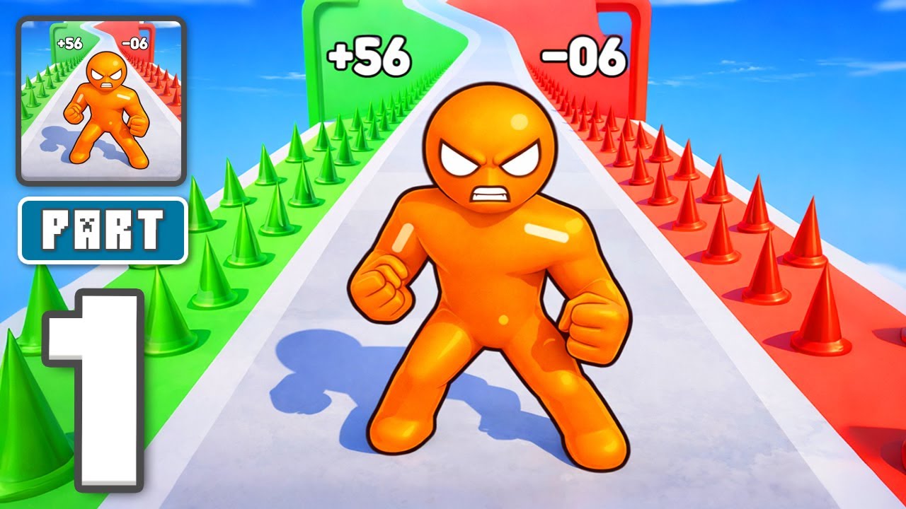 Tall Man Run - Gameplay Walkthrough Part 1 - Stretch Past Every Gate (iOS, Android)