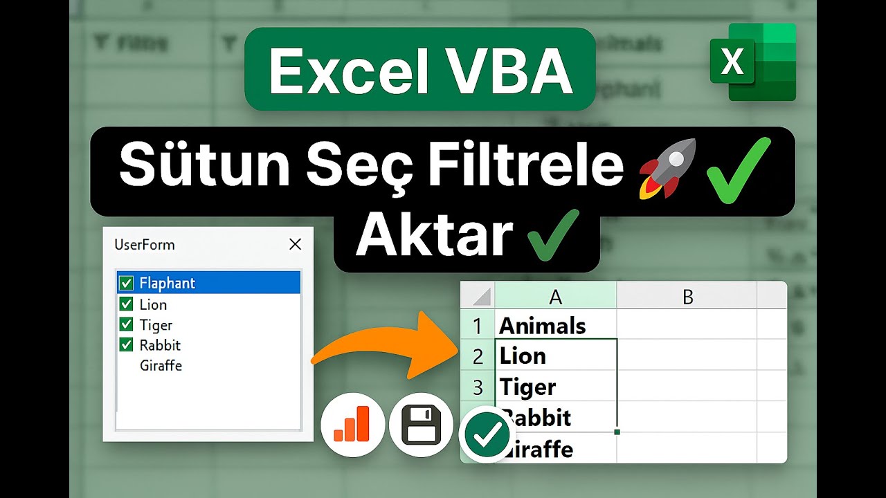 📊 Excel VBA ile ListBox Seçimiyle Sütun Seçme, Filtreleme ve Çıktı Alma