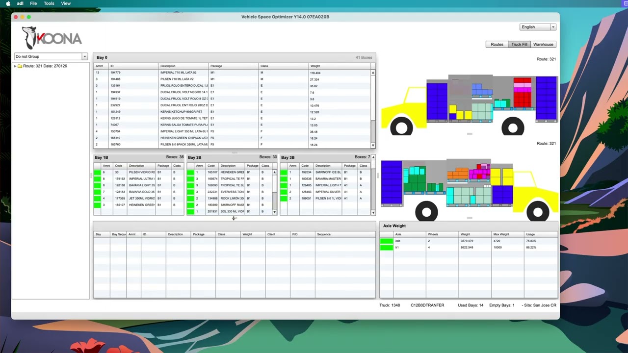 VSO Example 236 - Find Boxes Spread Across Truck bays