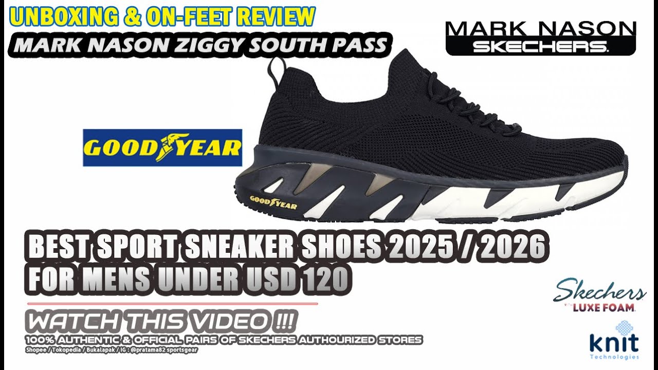 Кроссовки SKECHERS MARK NASON ZIGGY SOUTH PASS KNIT GOODYEAR MEN SPORT SNEAKER SHOES ORIGINAL BLA...