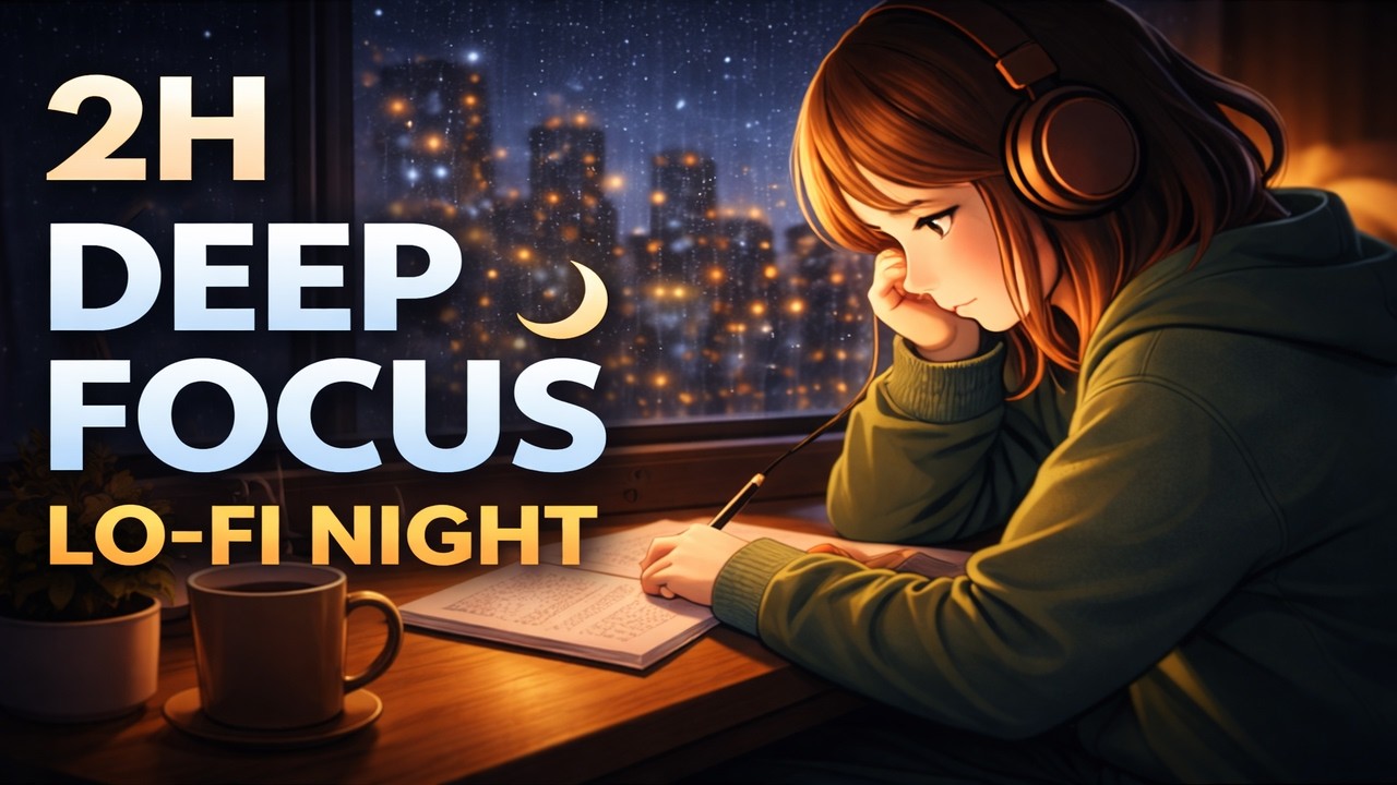 2H Lo-Fi Deep Focus 🌙 Night Study & Think Session