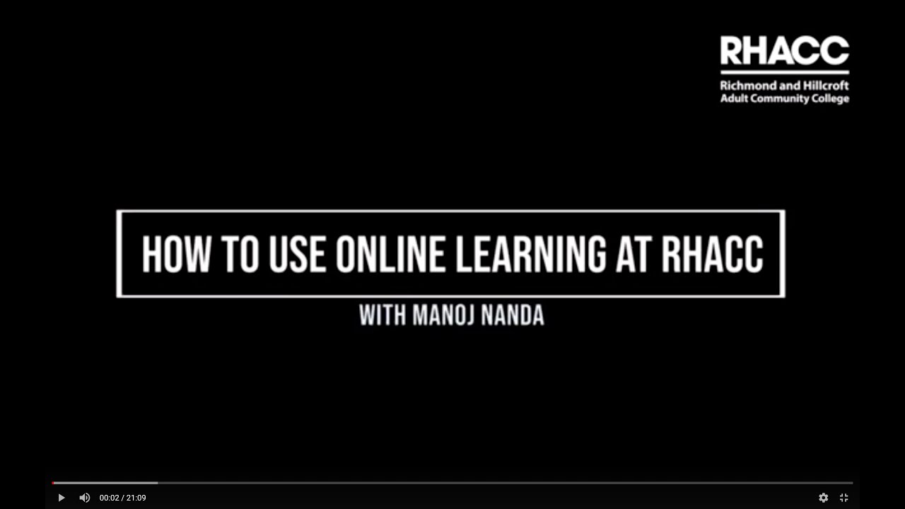 How to Join Online Learning at RHACC