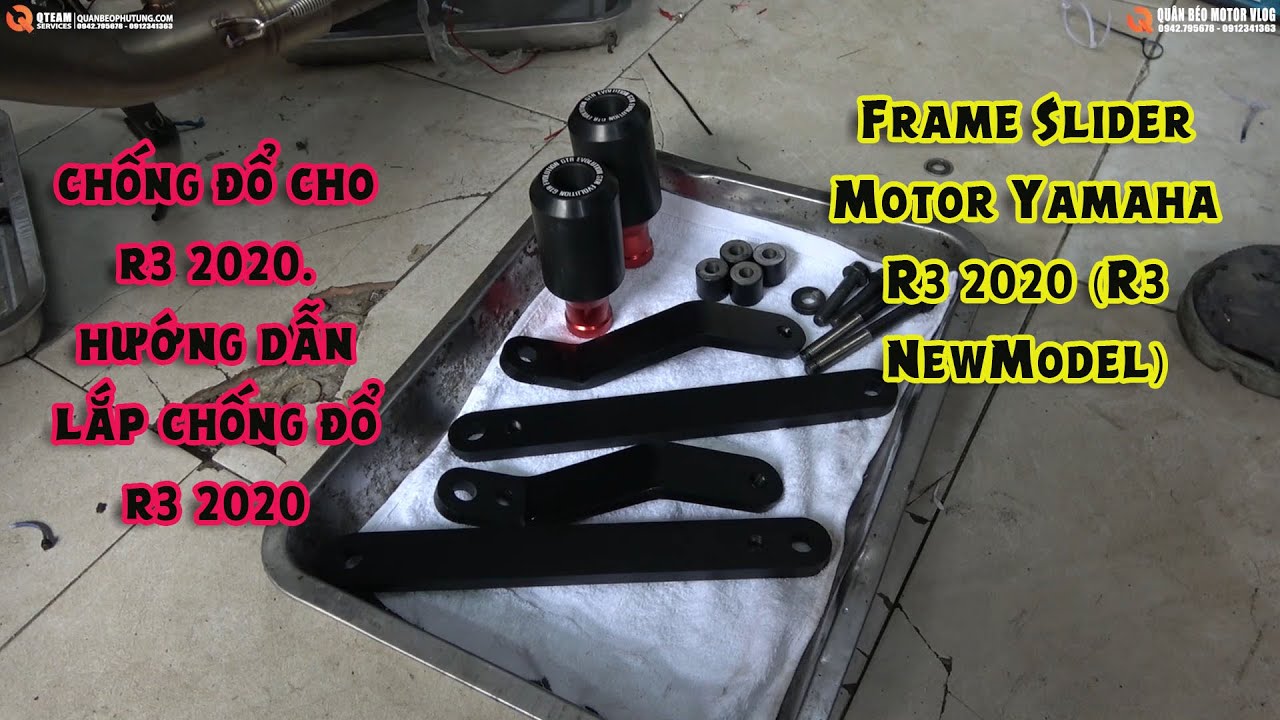 Lắp chống đổ cho R3 2020 Không bị hỏng dàn áo zin. Frame Slider Motor Yamaha R3 2020 (R3 NewModel)