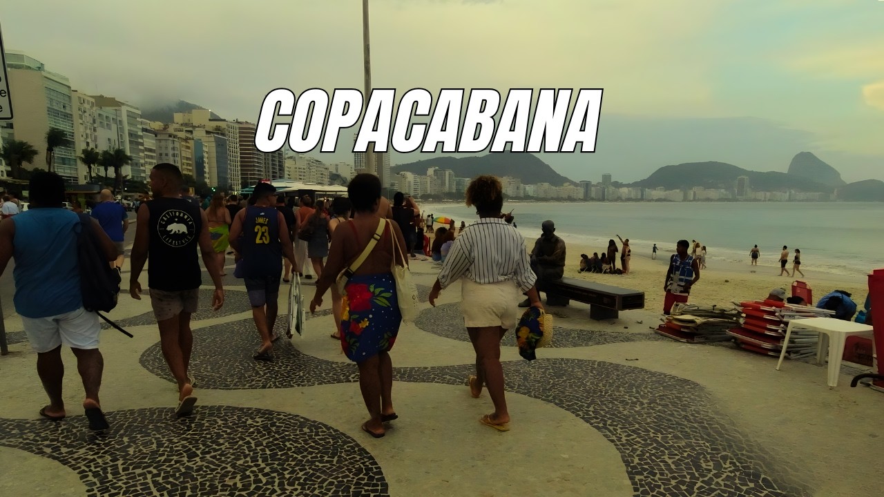 Copacabana Beach Walk | Cloudy Saturday in Rio (No Commentary)