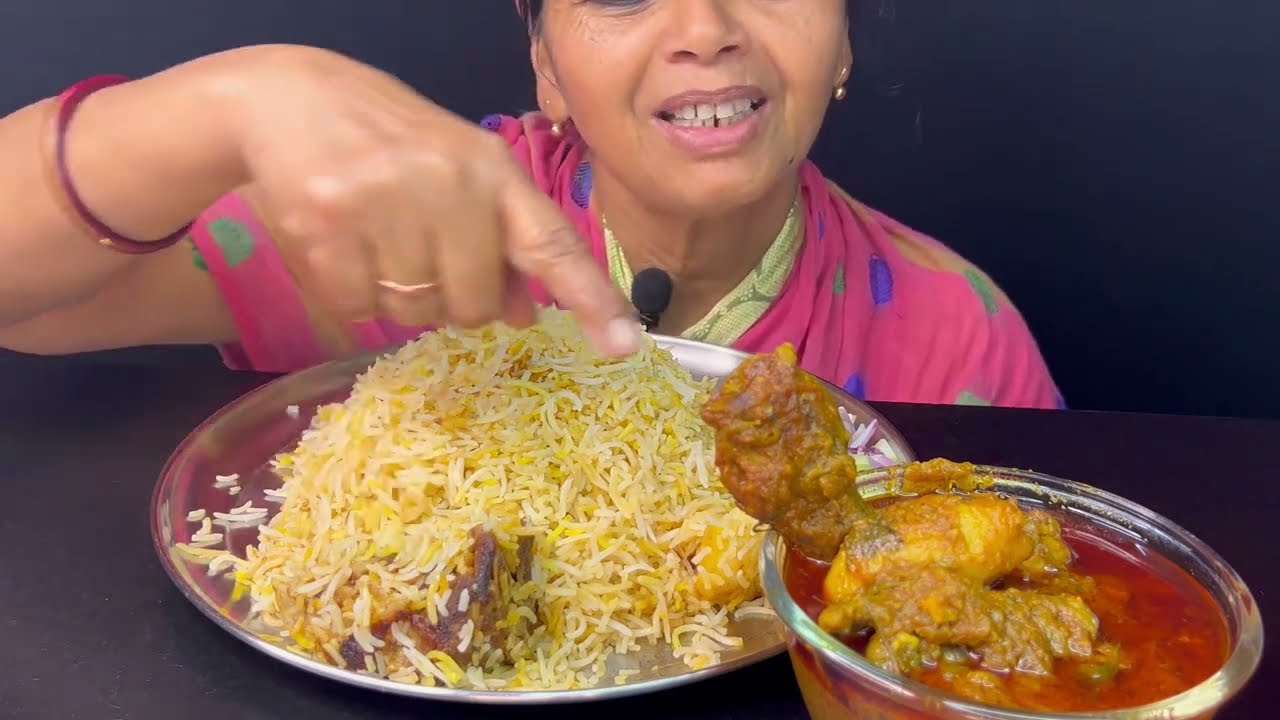 BIGBITES, EATING MUTTON BIRIYANI WITH SPicy 🔥🔥 CHICKEN KOSHA।।