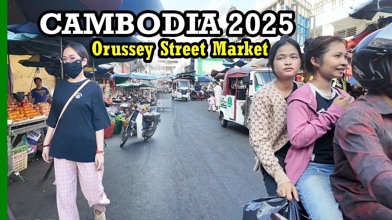 Phnom Penh, Cambodia: STREET MARKET in PHNOM PENH CITY [4k] Walking Tour