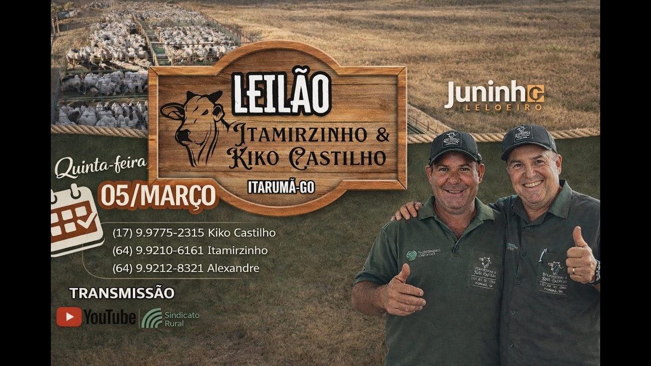 Leilão Parceria SR de Itarumã-GO, Kiko Castilho e Itamirzinho