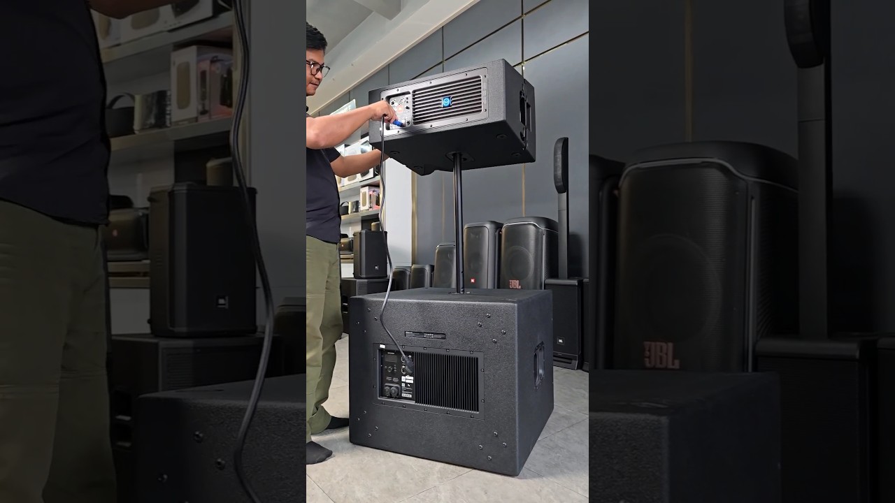 Powerful Sound! JBL VRX932LAP Powered Line Array & SRX918SP Subwoofer #jbl #foryou #audio