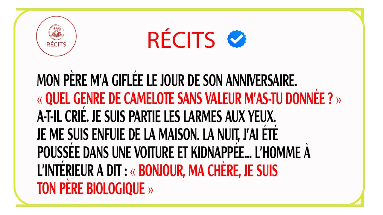 Mon père m'a giflée devant ses invités, mais il ignorait que mon vrai père m'attendait dehors