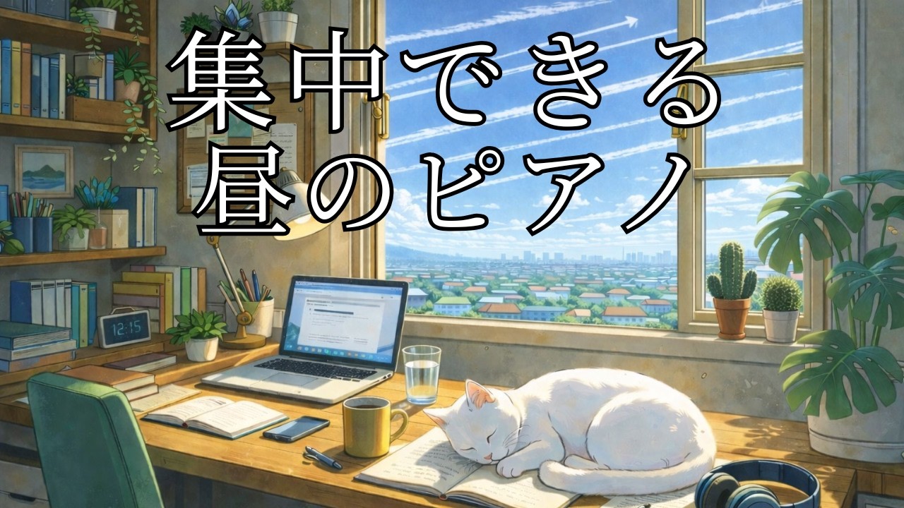 【作業用BGM】15分集中出来るピアノBGM｜猫と静かに作業