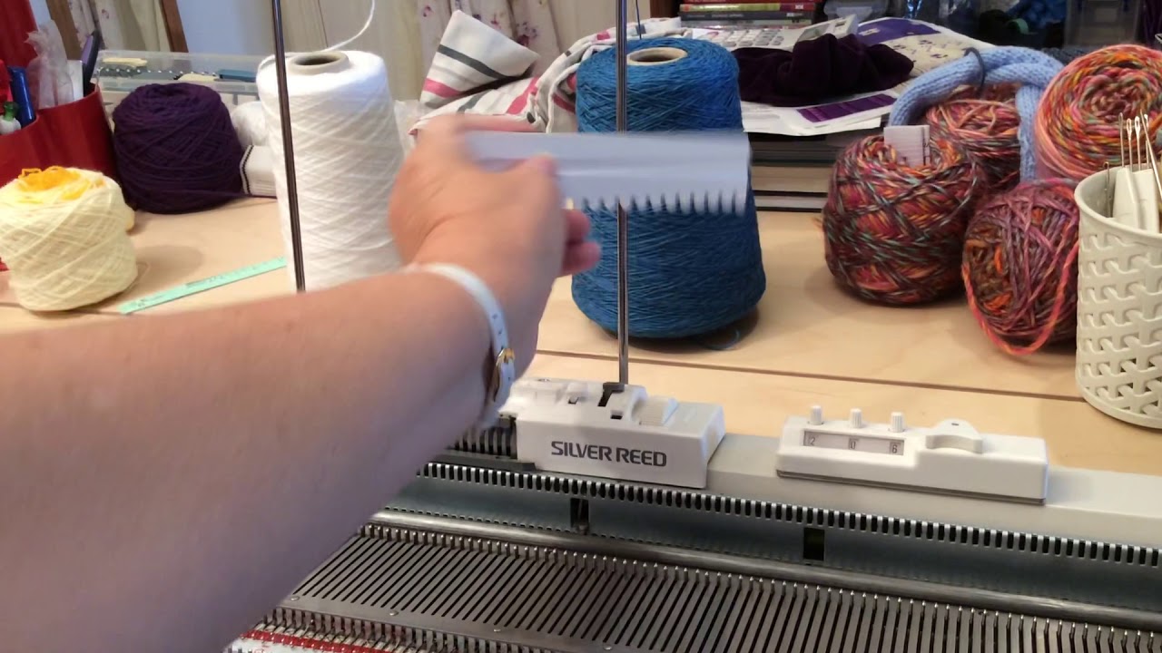 Machine Knitting - How to knit a tension piece for the coloured rulers