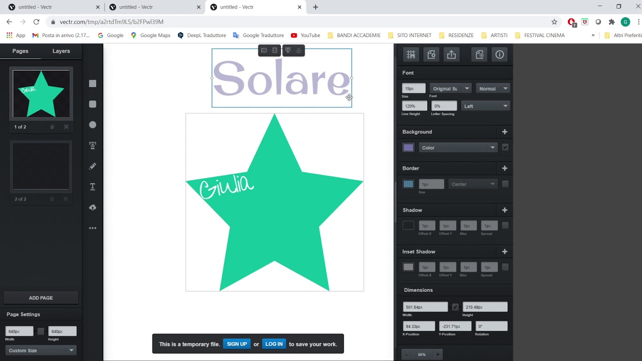 Vectr_Esercitazione Lettering_classe prima