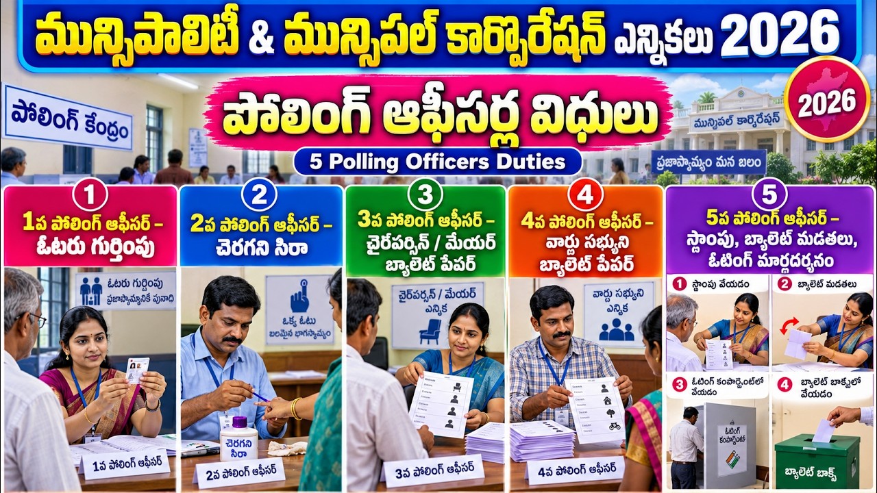 Municipal Corporation Elections 2026 APO OPO Duties -POLLING OFFICERS DUTIES FOR MUNICIPAL ELECTIONS