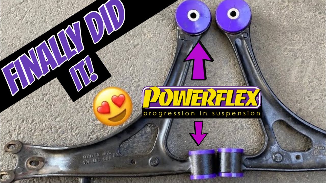 Upgrading my front control arm bushings to POWERFLEX POLYURETHANE  Bushings! **USED A VISE**