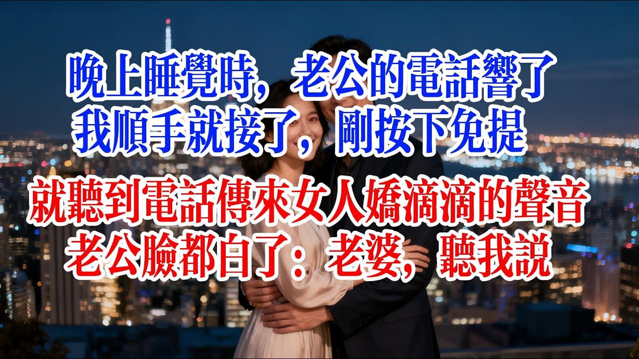晚上睡覺時，老公的電話響了，我順手就接了，剛按下免提，就聽到電話傳來女人嬌滴滴的聲音，老公臉都白了：老婆，聽我說#故事頻道 #爱情故事 #情感故事 #出軌 #婚姻 #小说