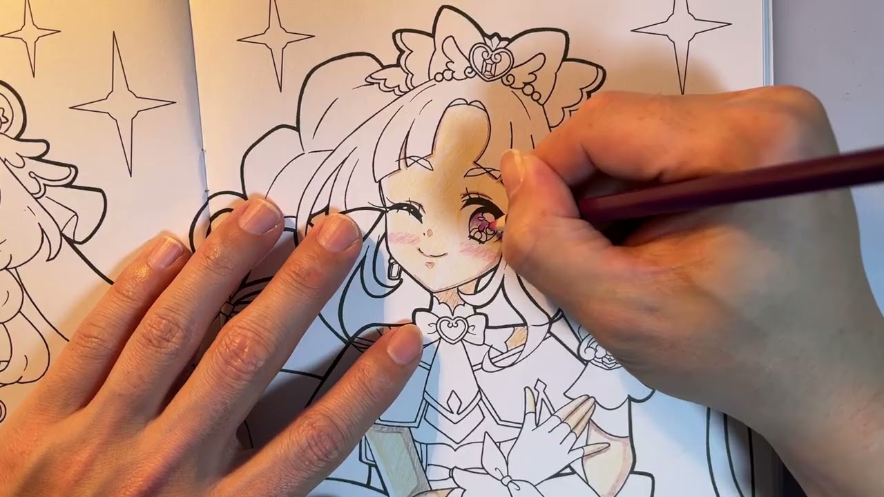 『名探偵プリキュア』塗り絵塗ってみた　キュアアンサー &キュアミスティック 編　part1