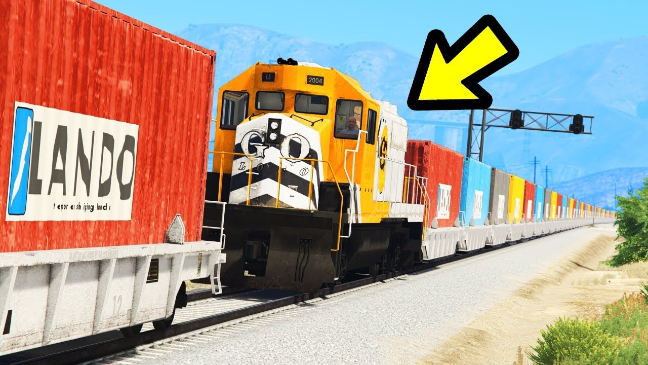 GTA 5 — САМЫЙ ДЛИННЫЙ ПОЕЗД В МИРЕ!! (Длина 13 000 футов)