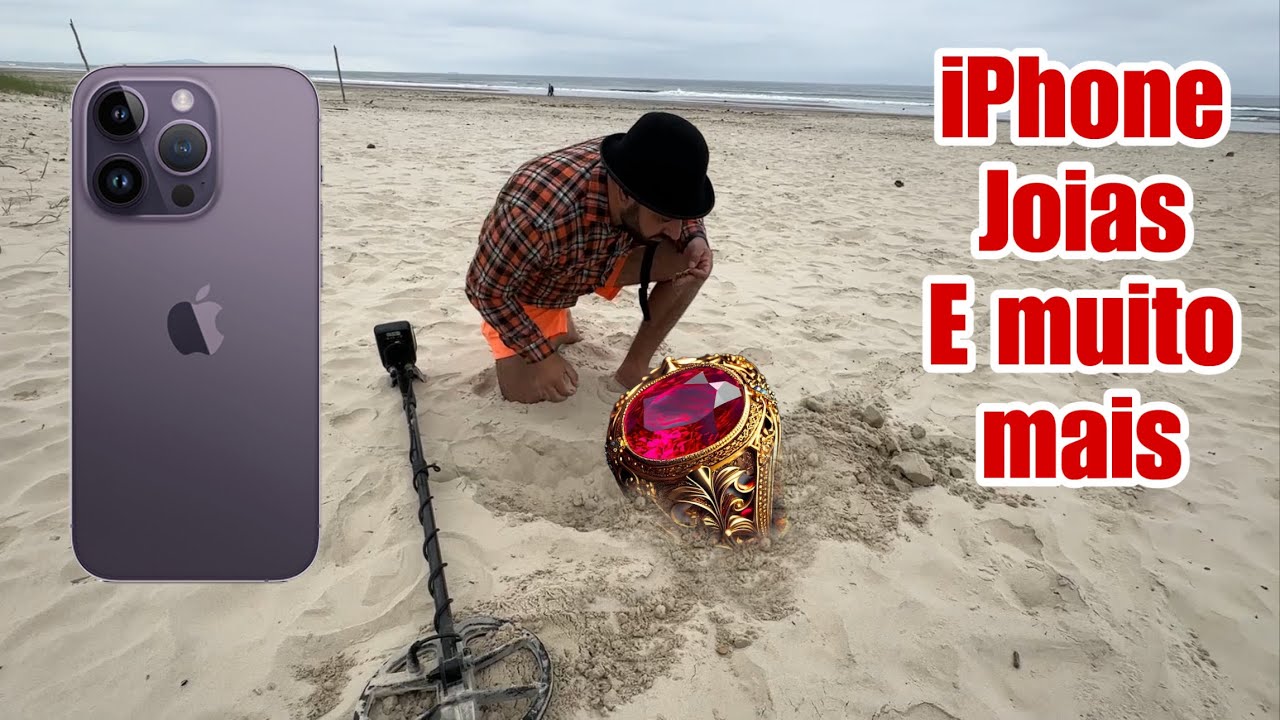 Com detector de metais ele fez um arrastão na praia