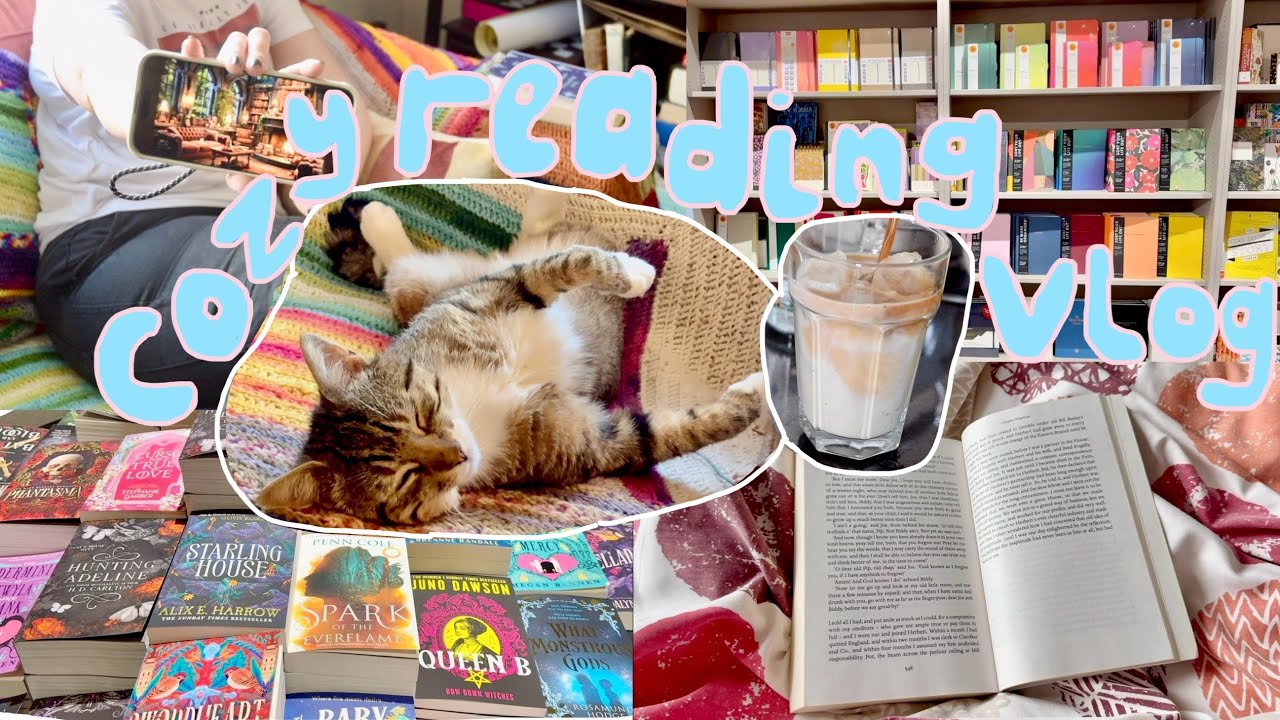 COZY READING VLOG 🥀 🕰️ | book shopping, trying to read more