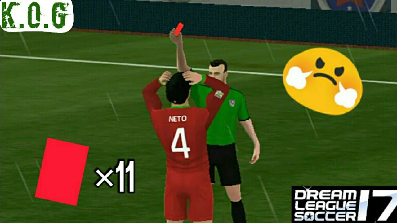 😧What Happened!!! All Players Getting A Red Card In Dream League Soccer 17.😯