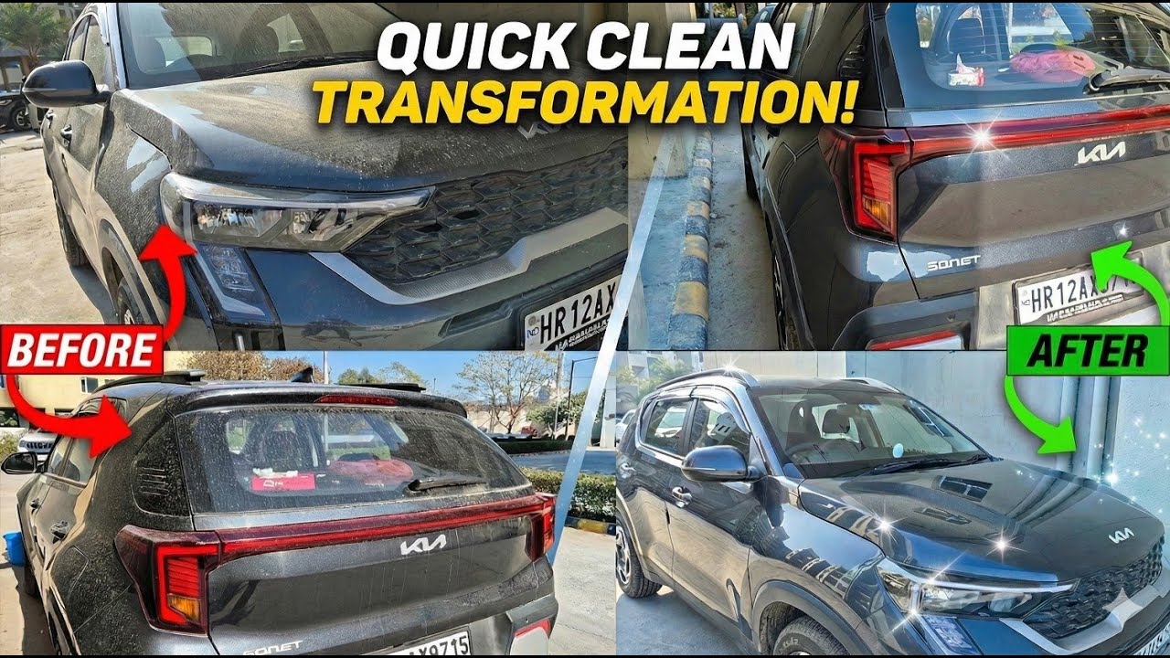 Satisfying Car Cleaning | Before & After ✨ | Kia Sonet | Devansh Rohilla