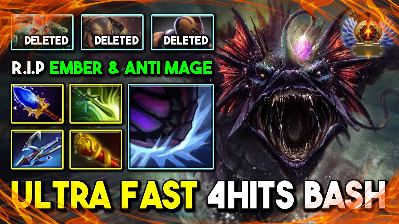 ULTRA FAST 4 HITS BASH OFFLANE Slardar MKB + Butterfly Even Ember Spirit & Anti Mage Can't Escape