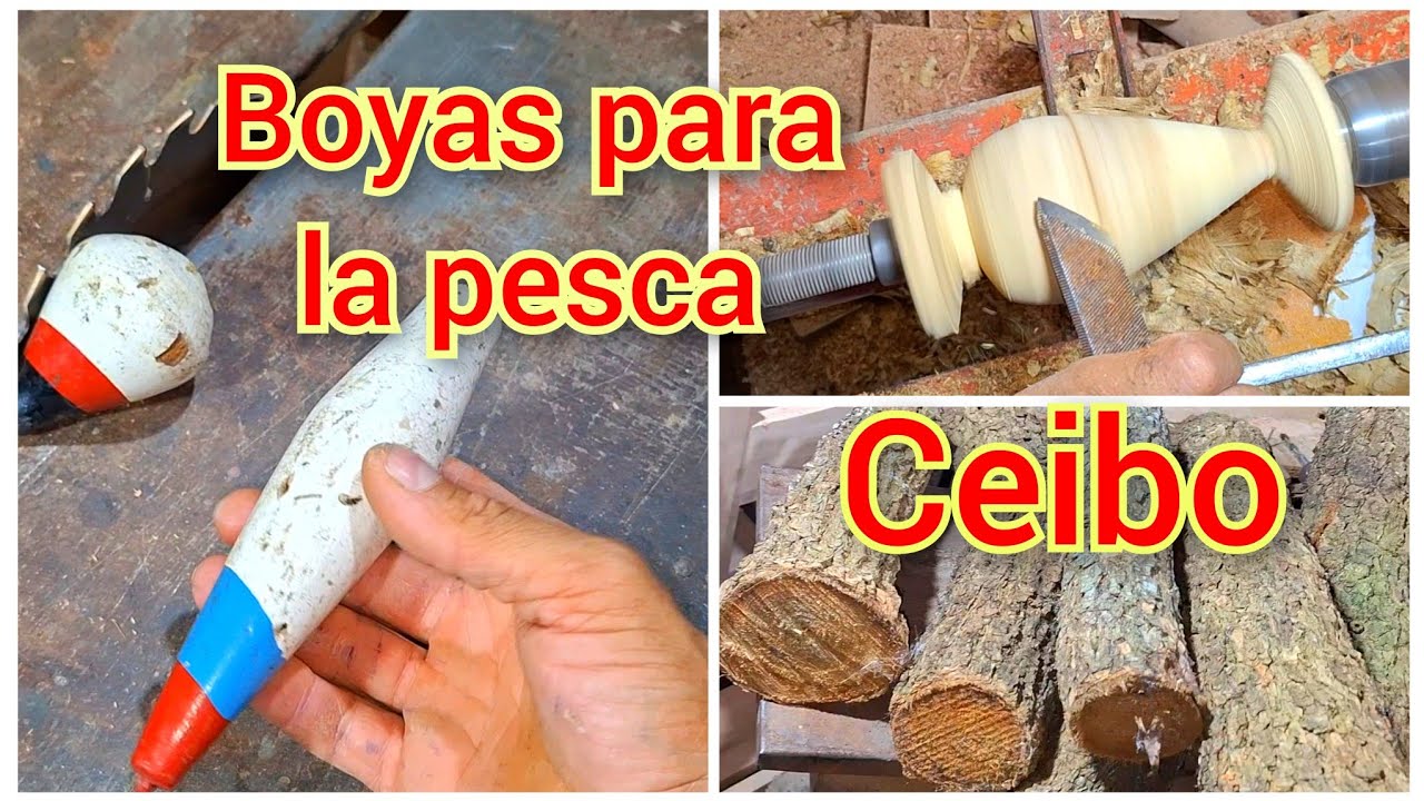 Como hacer boyas para la pesca en madera torneada (Ceibo)