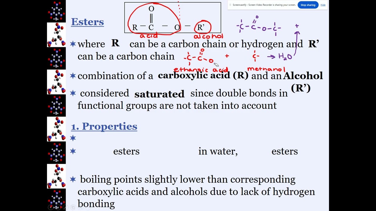 Chemistry 30 - Organic Lesson 6 - Carboxylic Acids and Esters in Organic Chemistry