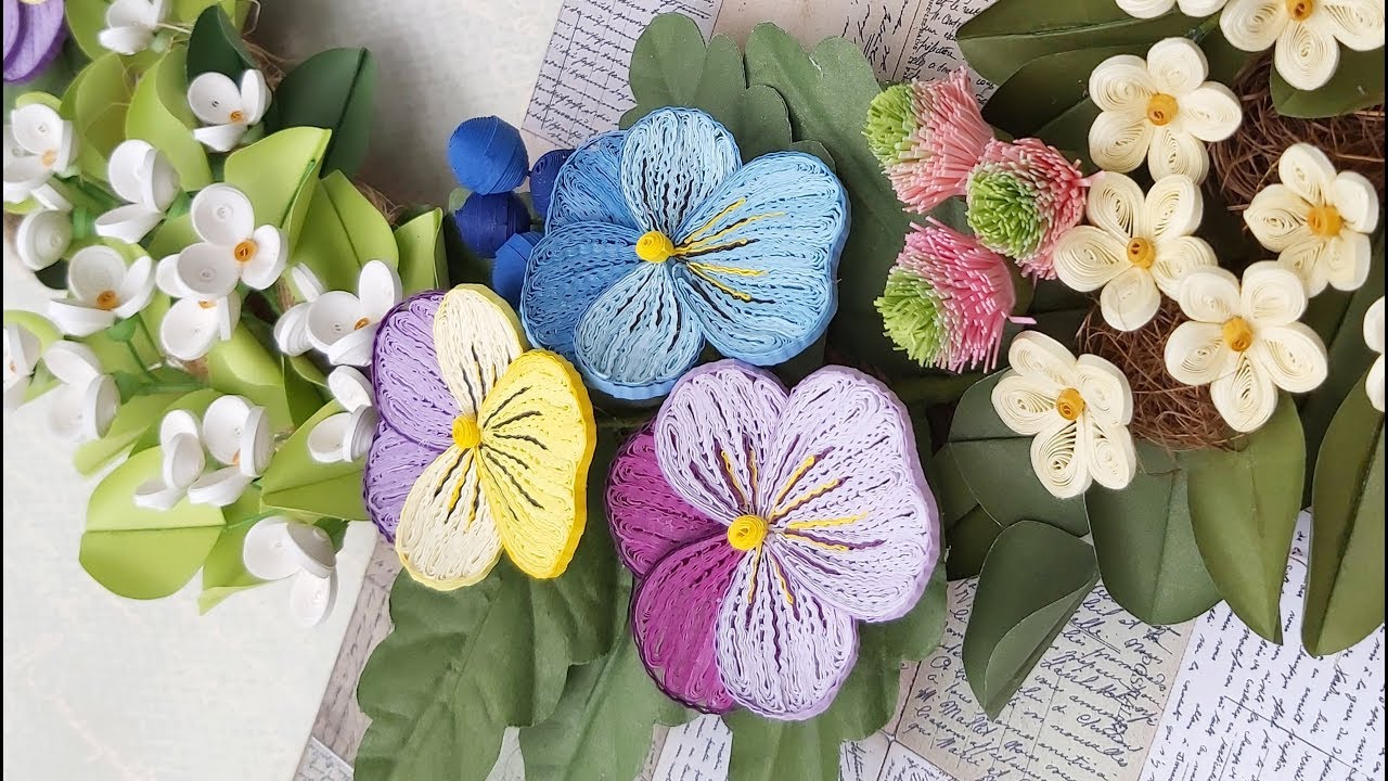 Quilling Pansy Flower Tutorial | DIY Paper Pansy Flower Home Decoration