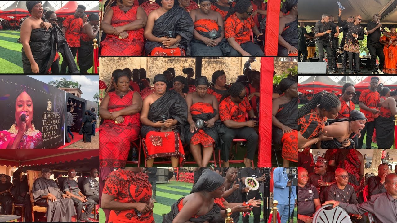 Gospel Musician Maame Tiwaa’s Children Cr!es Uncontrollably At Her One Week Funeral 