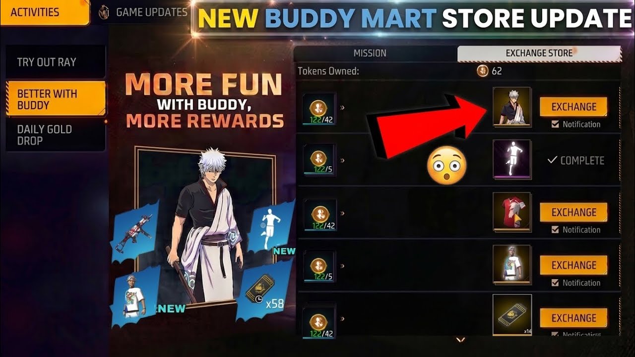 New Buddy Mart Exchange Store Update 🙀 Buddy Mart Store Update | Offline Play Update | FF New Event
