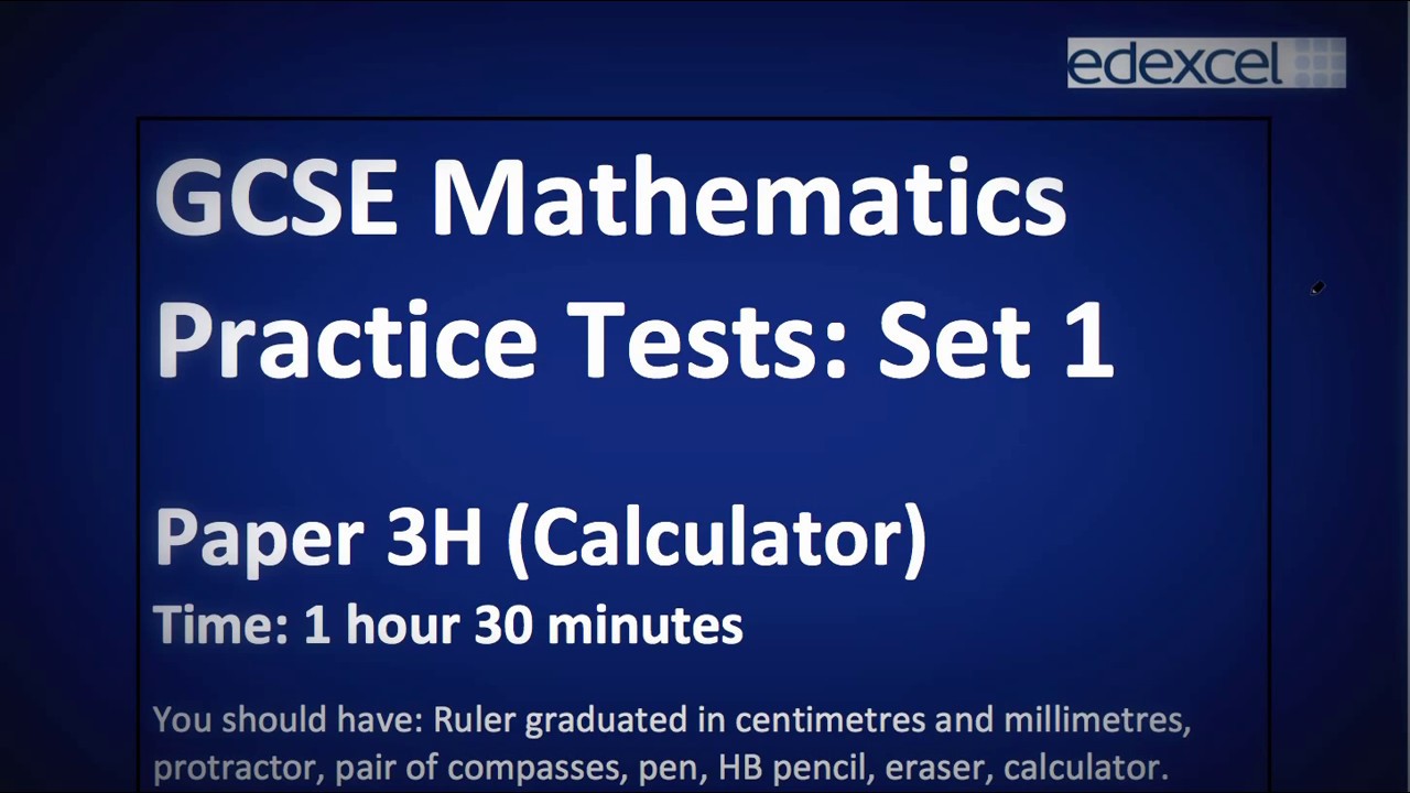 Edexcel New (9-1) Maths GCSE Practice Paper Set1 3H