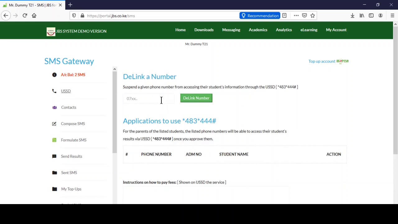 JBS | Suspending User Access on USSD [*483*444#] | JBS Web Portal