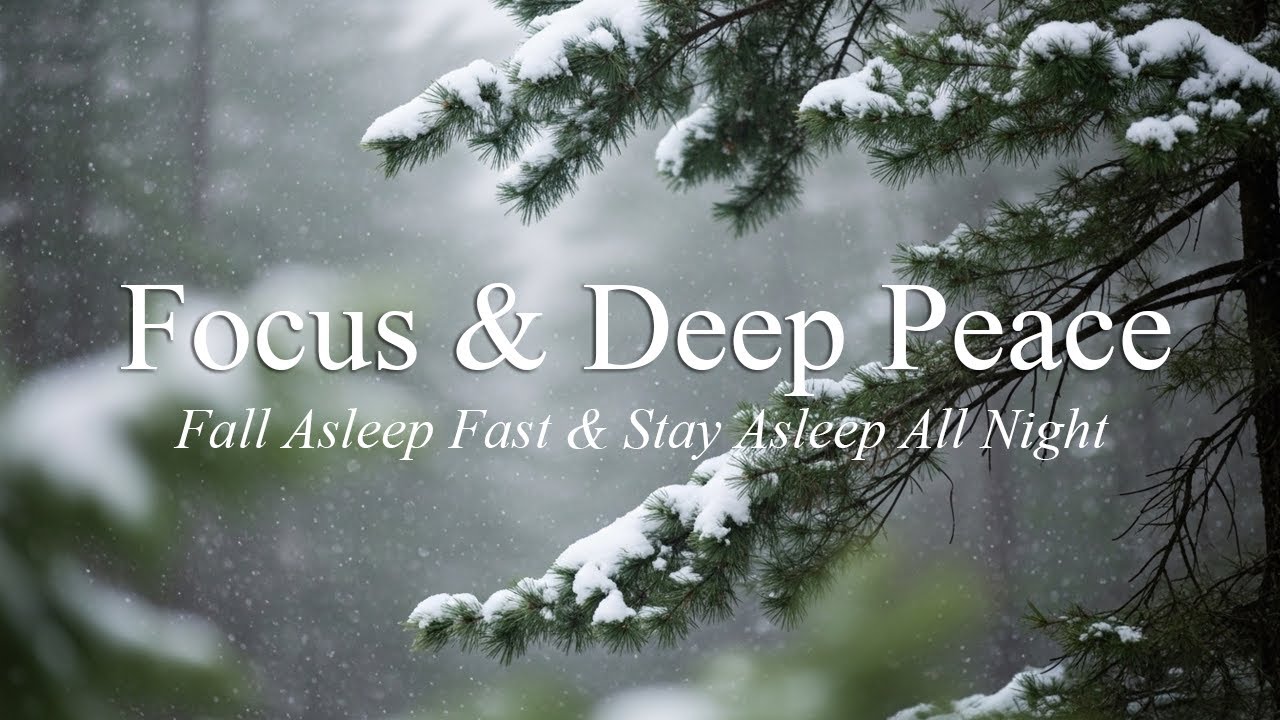 Focus 🌲 Relaxing Piano Music | Snowy Trees, Calm Ambience for Focus & Relaxation