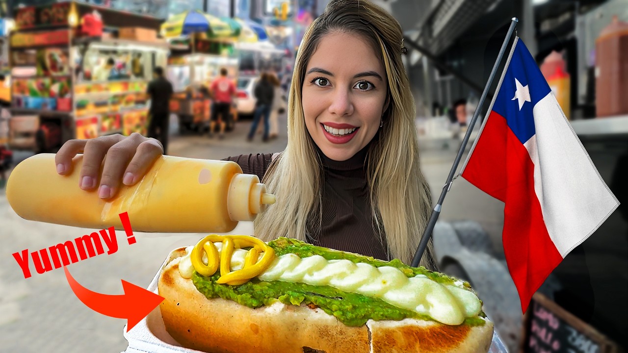 Probando comida CALLEJERA en CHILE 🇨🇱 &iexcl;LA M&Aacute;S BARATA, pero buena?🤔🌭
