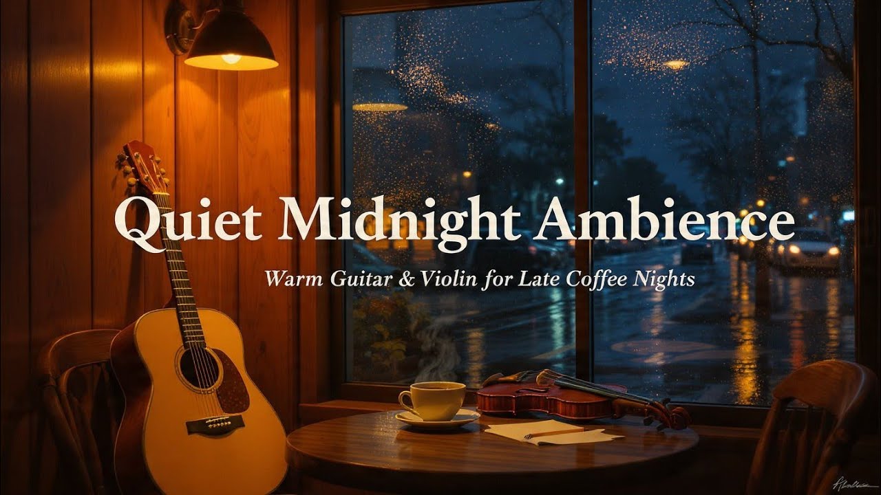 Quiet Midnight Ambience Warm Guitar & Violin for Late Coffee Nights